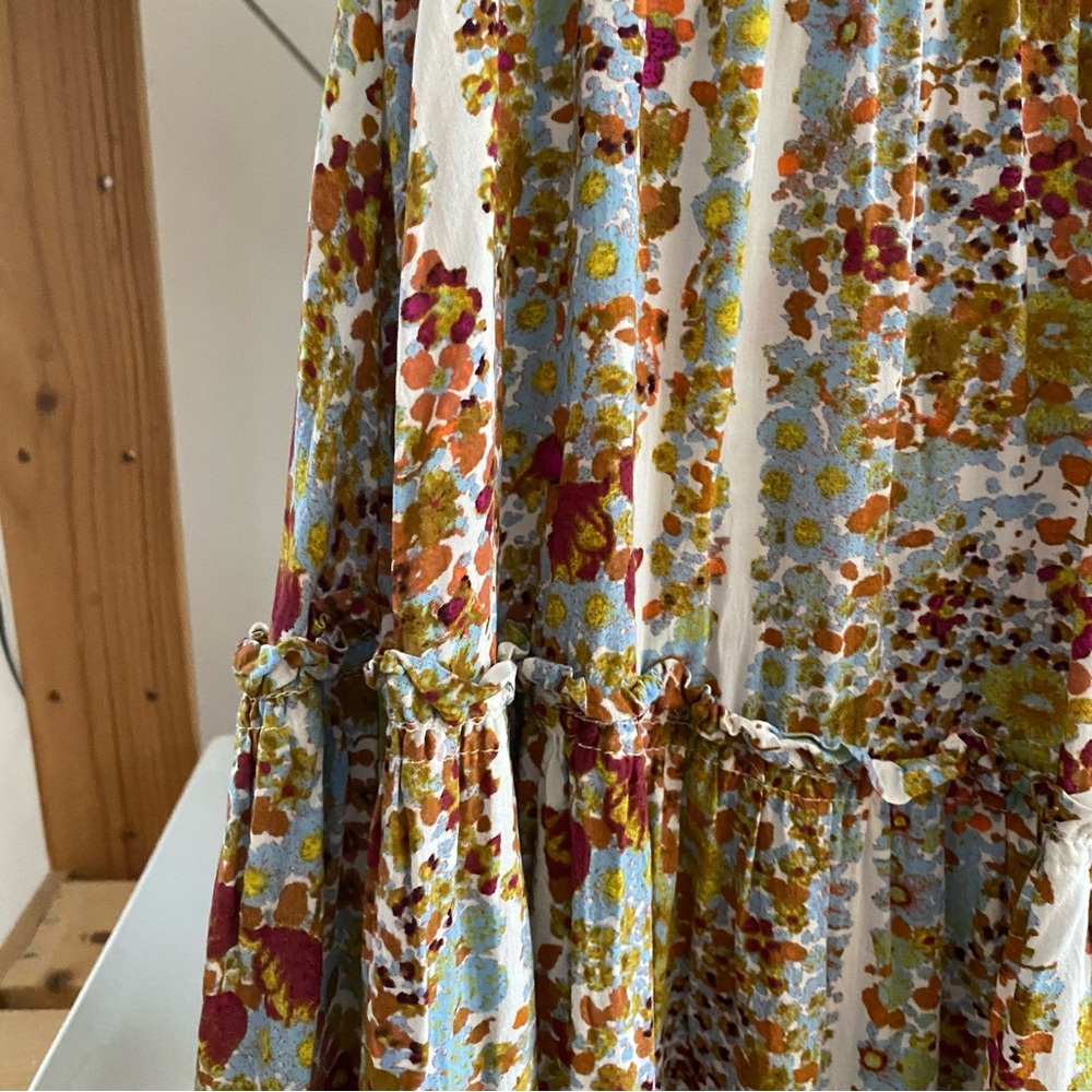 Free People Valerie Multicolor Floral Boho Maxi Dress Small - Picture 7 of 16